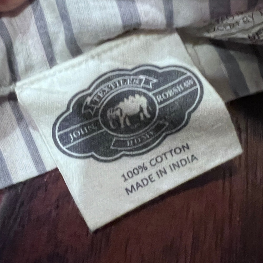 John Robshaw Luxury King Quilt Lavender Purple White Chevron Cotton Made India - Picture 6 of 15